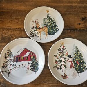 PBarn Stoneware Holiday Replacement Plates set of 3 retail Price $35 Per Plate.